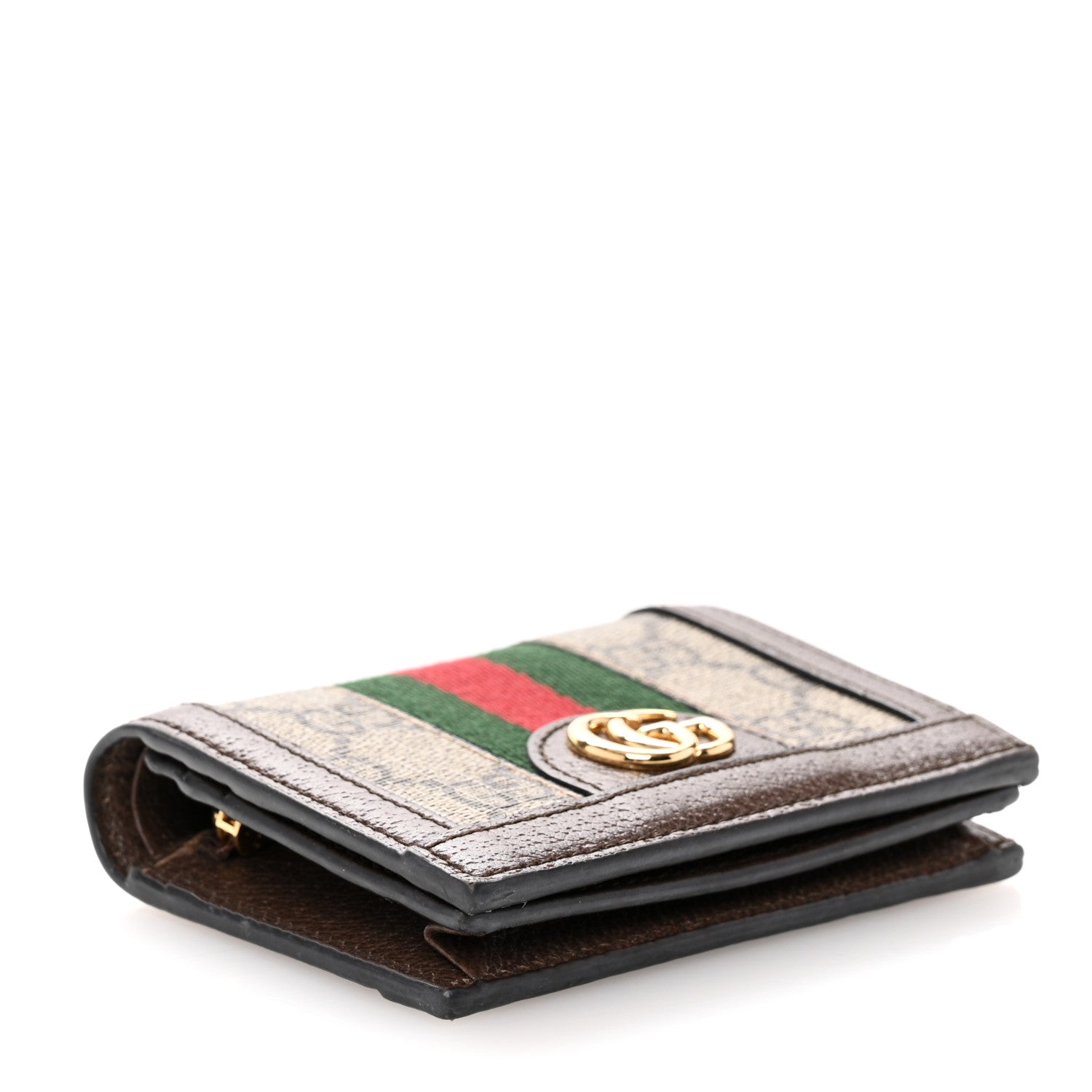 Gucci GG Supreme Monogram Web Ophidia Card Case Beige New Acero 4 of 8