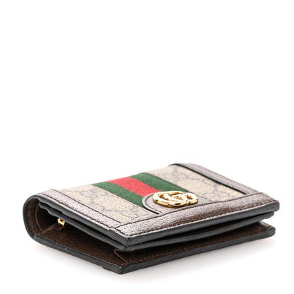 Gucci GG Supreme Monogram Web Ophidia Card Case Beige New Acero 4 of 8