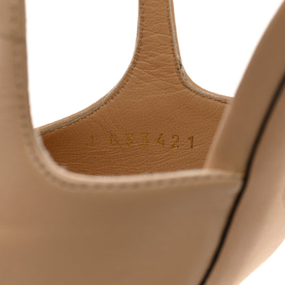 Chanel Lambskin Cap Toe CC Slingback Pumps 37 Beige Black 6 of 10