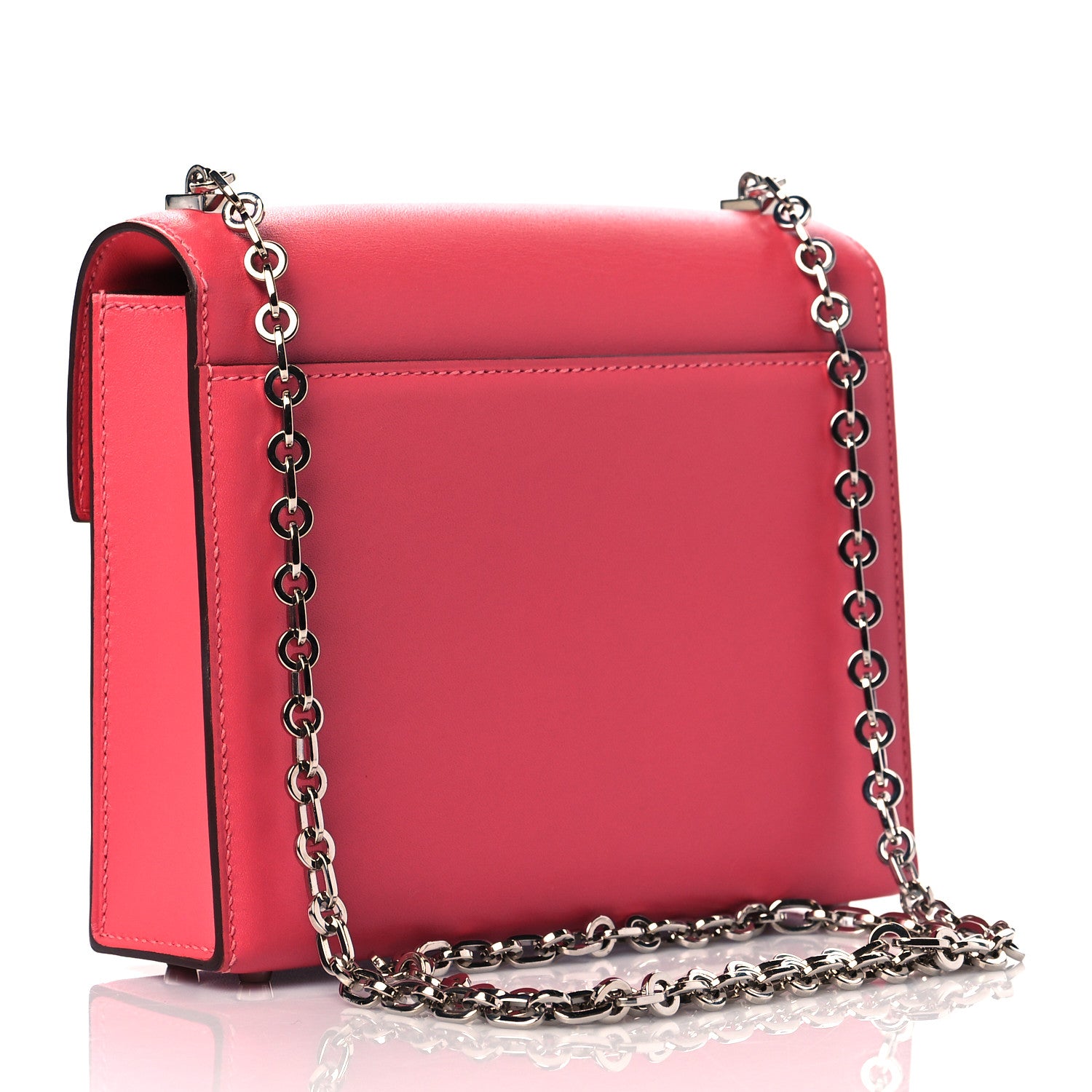 Hermes Tadelakt Mini Verrou Chaine Bag Rose Lipstick 2 of 9