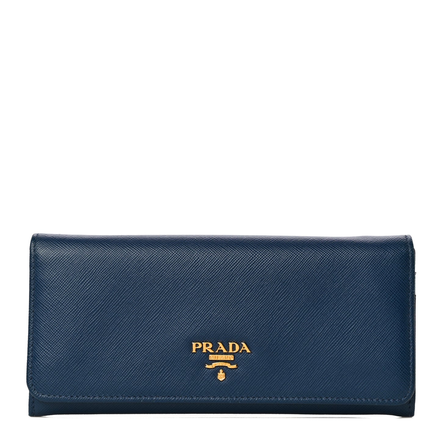 Saffiano Metal Continental Flap Wallet Bleuette