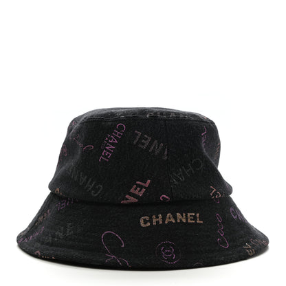 Chanel Denim Mood Cloche Bucket Hat M Black 4 of 7