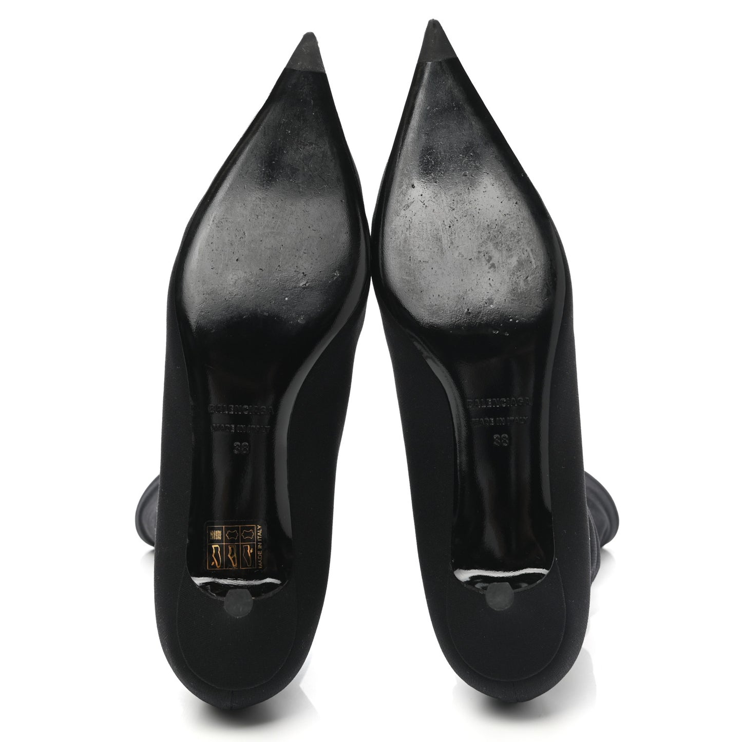 Jersey Crepe Extreme Pointed Toe Knife Booties 38 Black