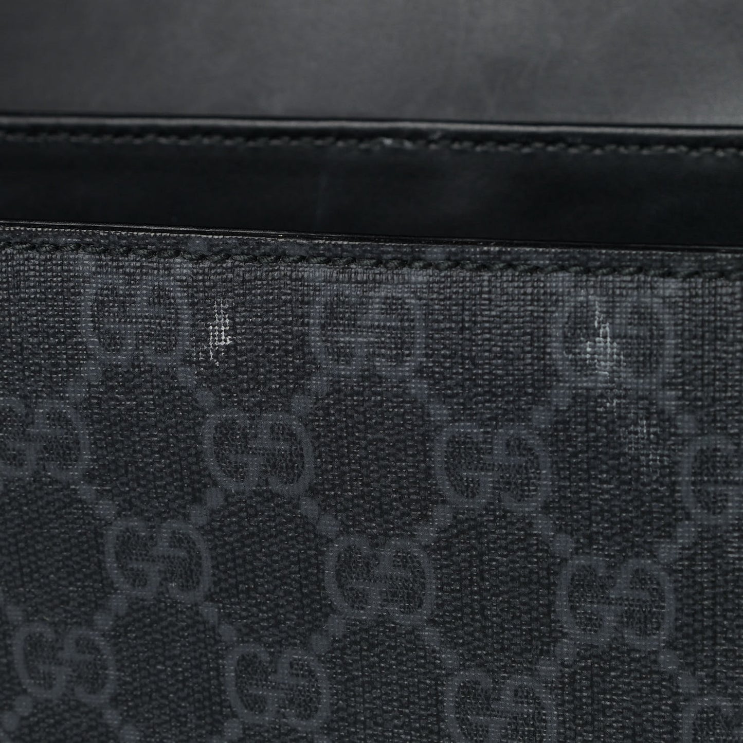 GG Supreme Monogram Web Flap Messenger Bag Black Grey