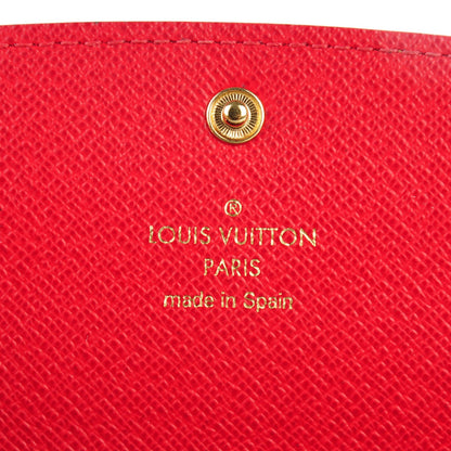 Louis Vuitton Damier Ebene Emilie Wallet Red 5 of 7