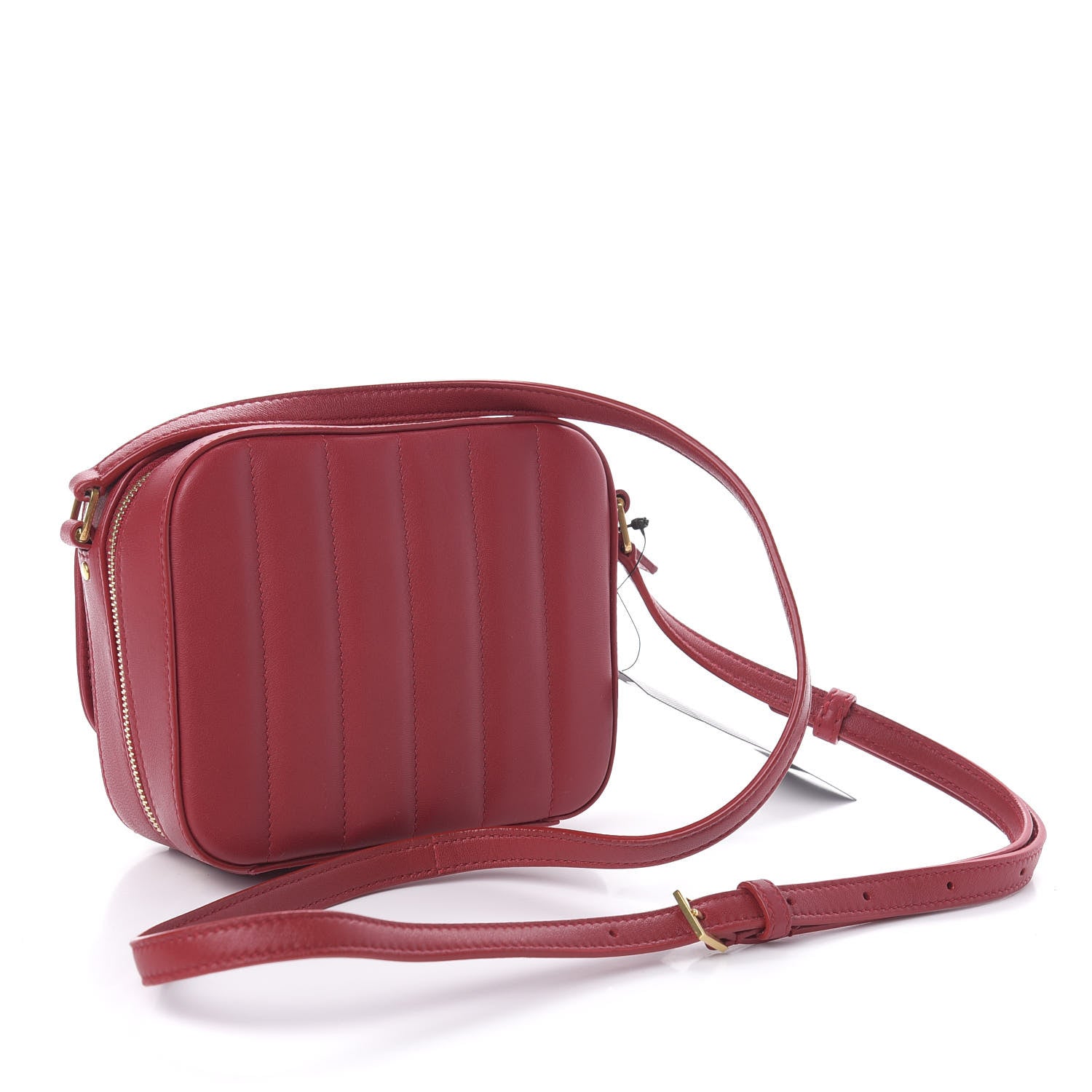 Saint Laurent Lambskin Matelasse Monogram Toy Vicky Camera Bag Red 3 of 10