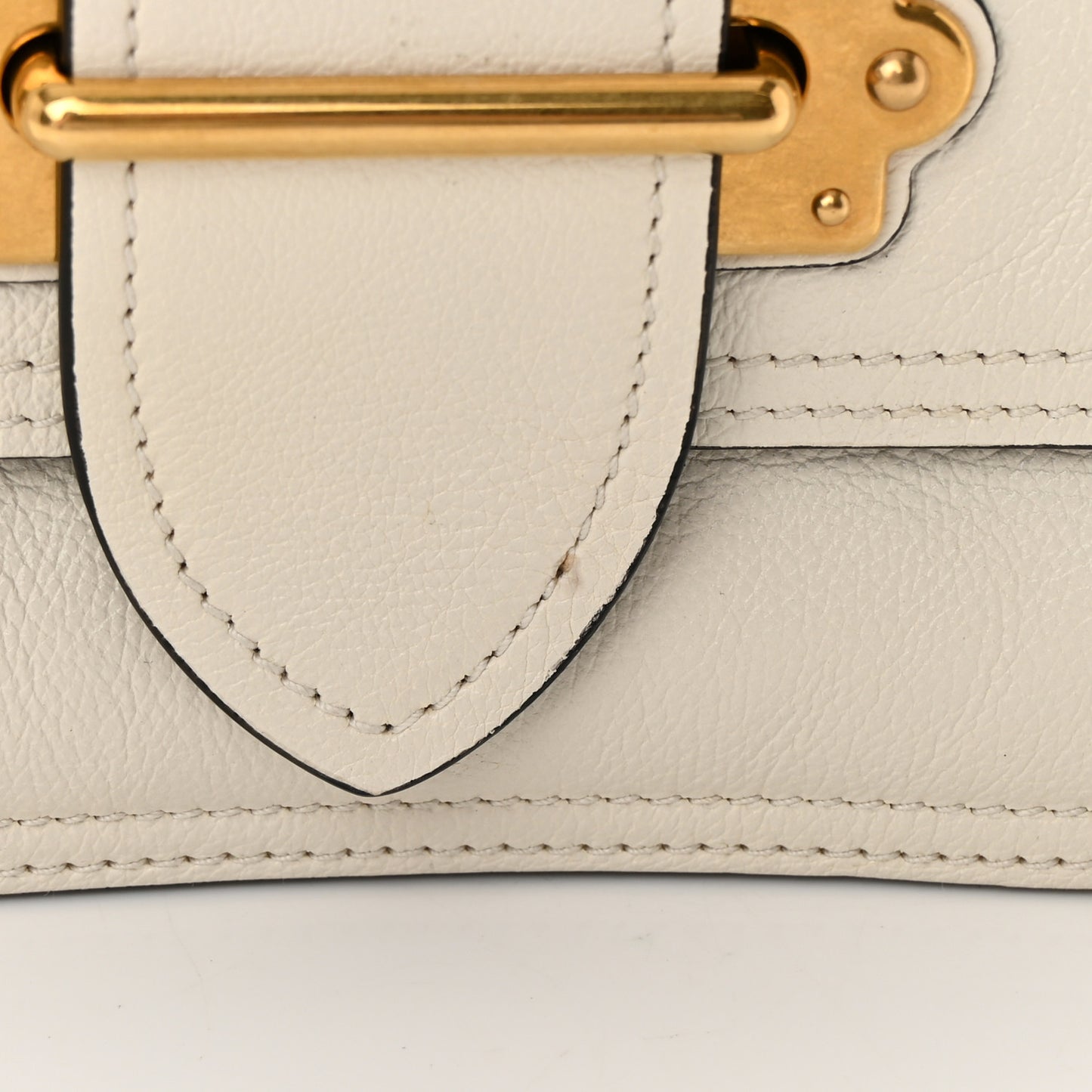 Glace Calfskin Large Soft Cahier Bag White