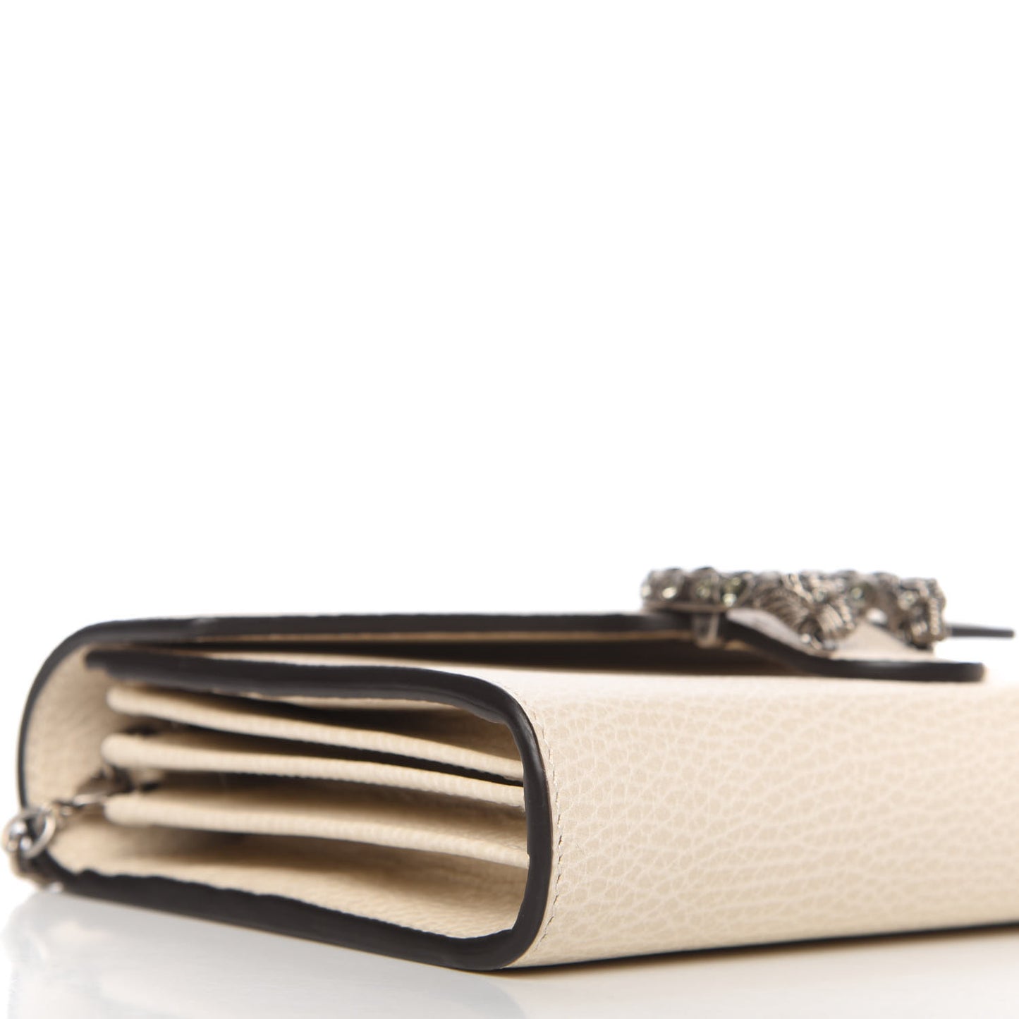Dollar Calfskin Mini Dionysus Chain Wallet Mystic White
