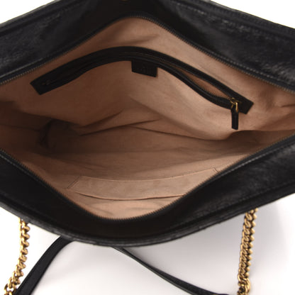 Gucci Azalea Calfskin Matelasse Large GG Marmont Slim Tote Black 5 of 11