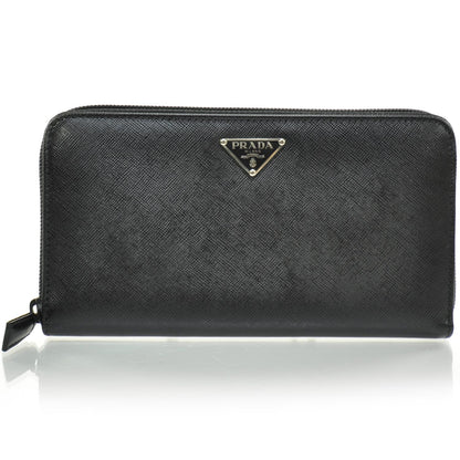 Prada Saffiano Zip Around Wallet Nero 1 of 7