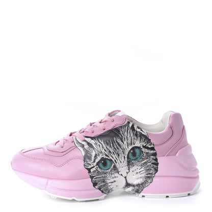 Gucci Calfskin Mystic Cat Rhyton Sneakers 36.5 Sugar Pink 1 of 11