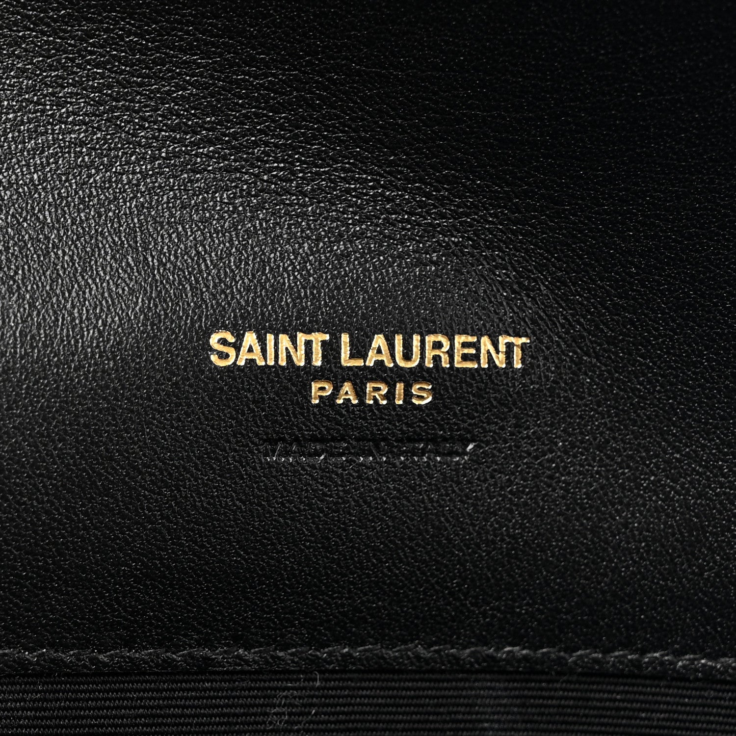 Saint Laurent Nappa Patent Calfskin Two-Toned Monogram Pouch Alabastro Black 7 of 11