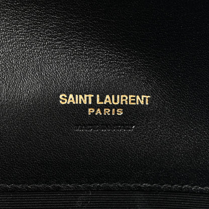 Saint Laurent Nappa Patent Calfskin Two-Toned Monogram Pouch Alabastro Black 7 of 11
