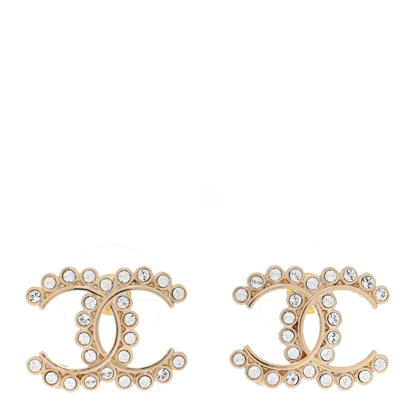 Crystal CC Earrings Light Gold