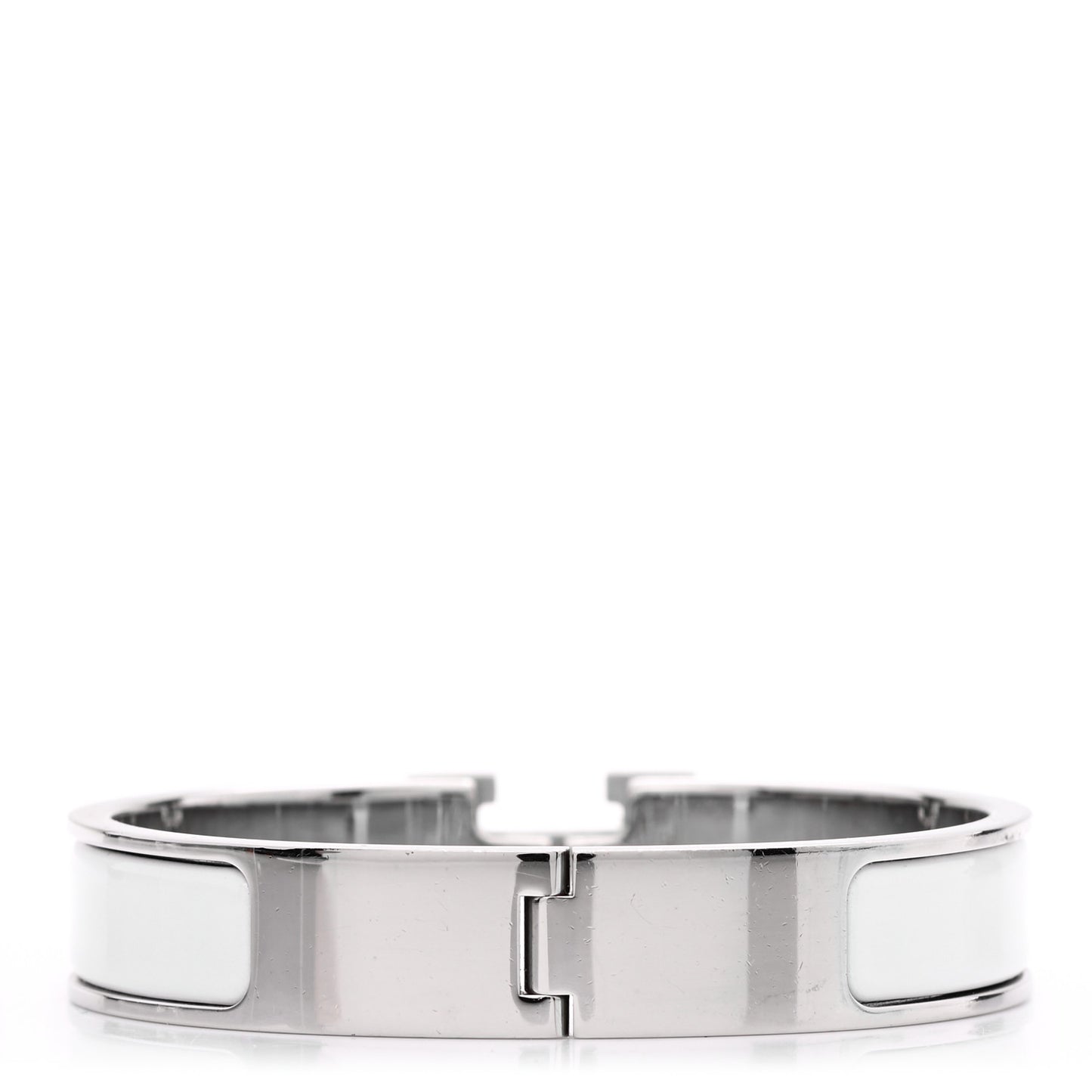 Enamel Narrow Clic Clac H Bracelet PM White