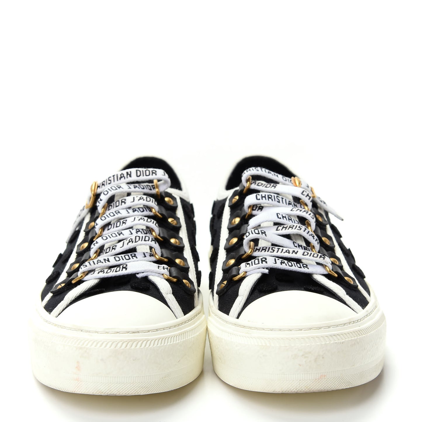 Canvas Dot Walk'N'Dior Low Top Sneakers 37.5 Black
