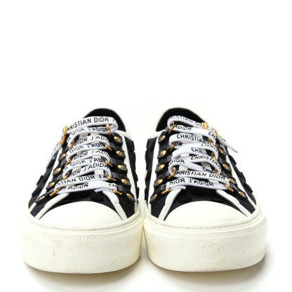 Christian Dior Canvas Dot Walk'N'Dior Low Top Sneakers 37.5 Black 2 of 10