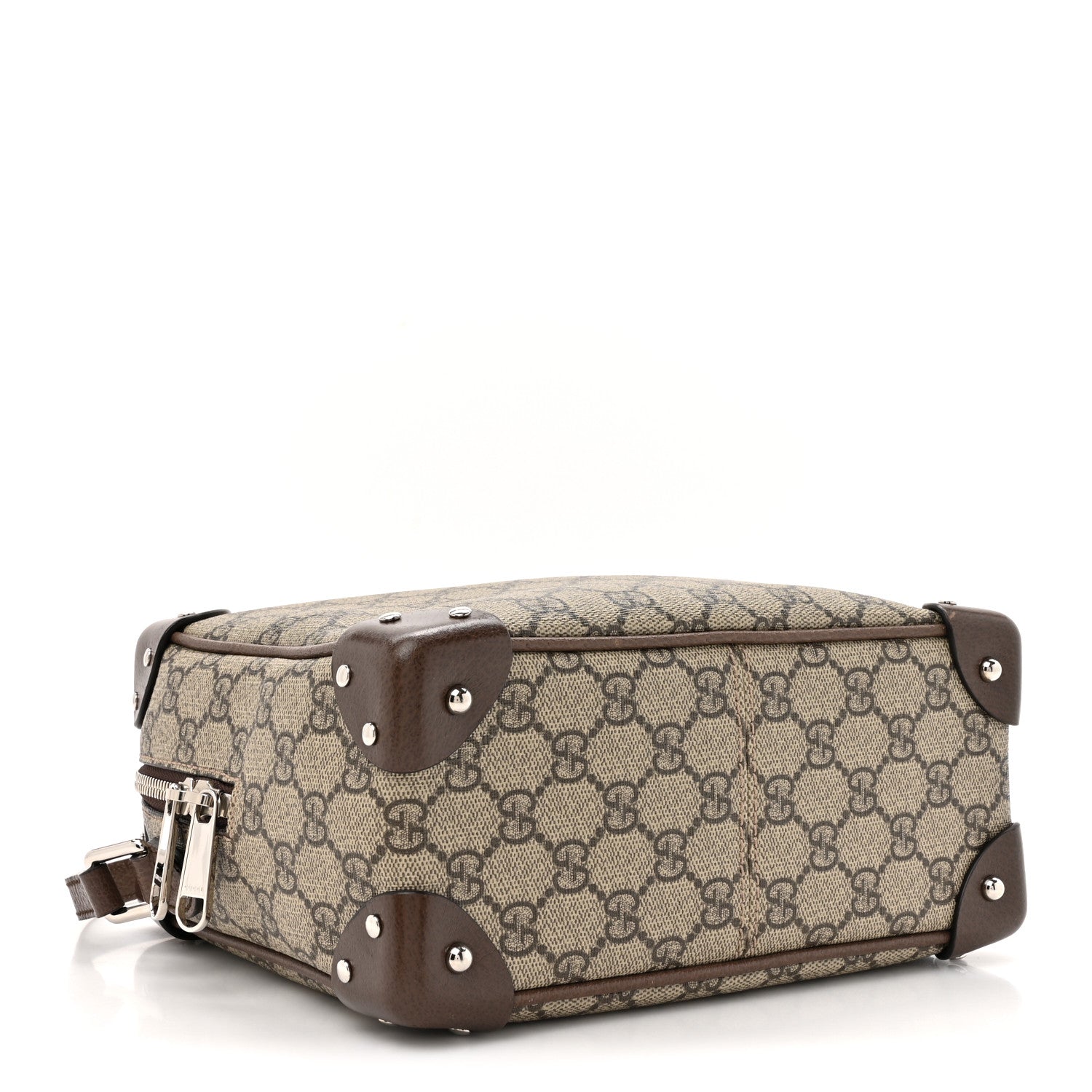 Gucci GG Supreme Monogram Textured Calfskin Square Messenger Bag Beige Ebony New Acero 4 of 13