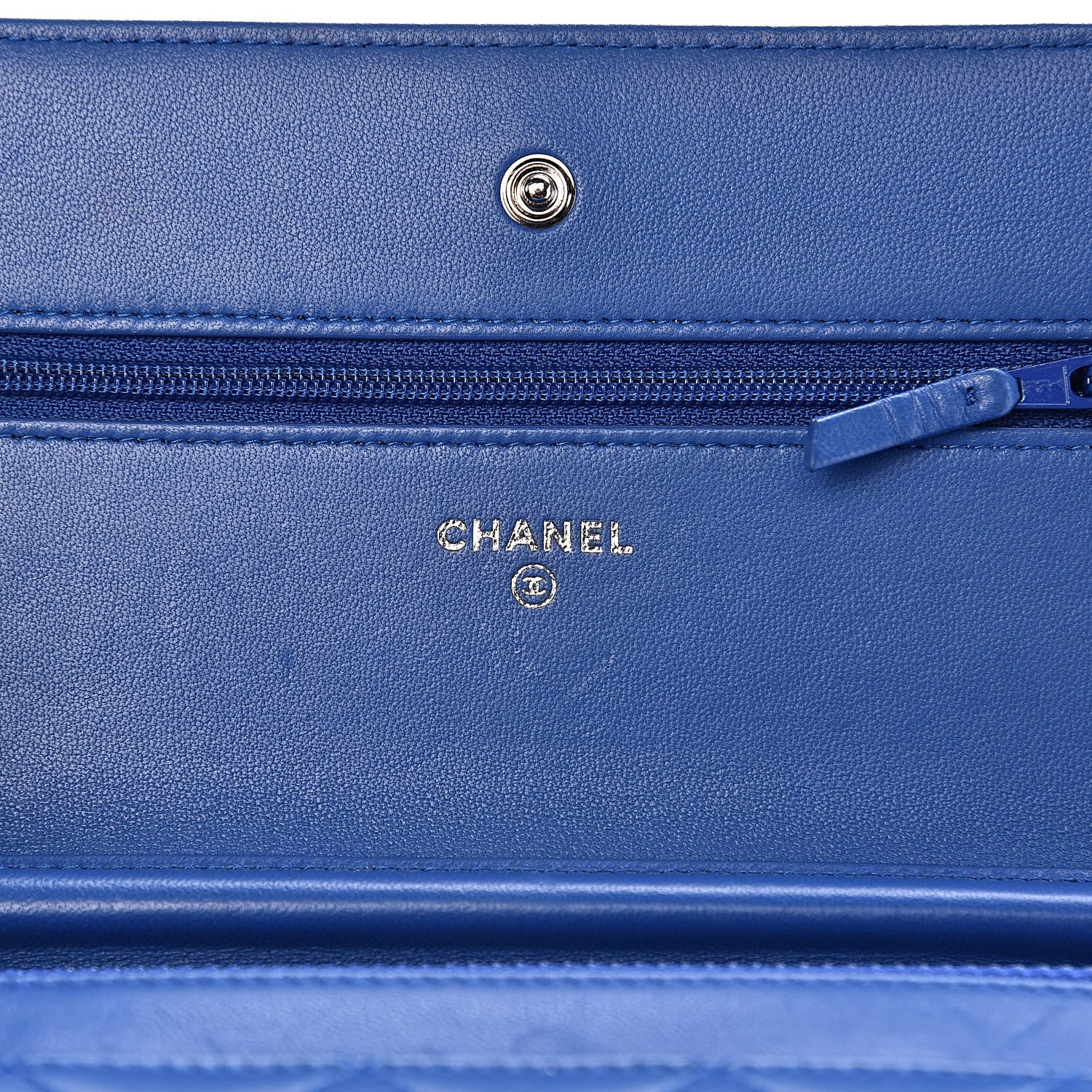Chanel Lambskin Quilted Wallet On Chain WOC Bright Blue 6 of 12
