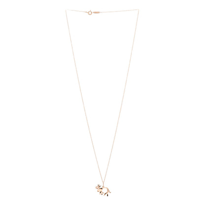 Tiffany 18K Rose Gold Diamond Save The Wild Elephant Pendant Necklace 3 of 5