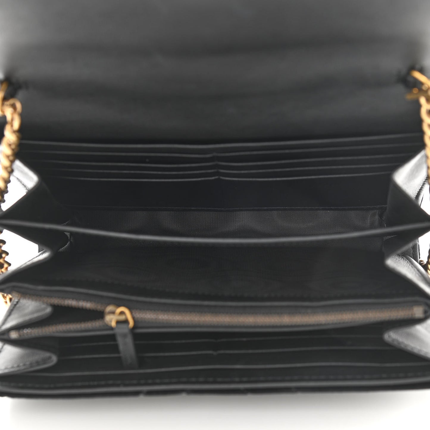 Velvet Matelasse GG Marmont Chain Wallet Black