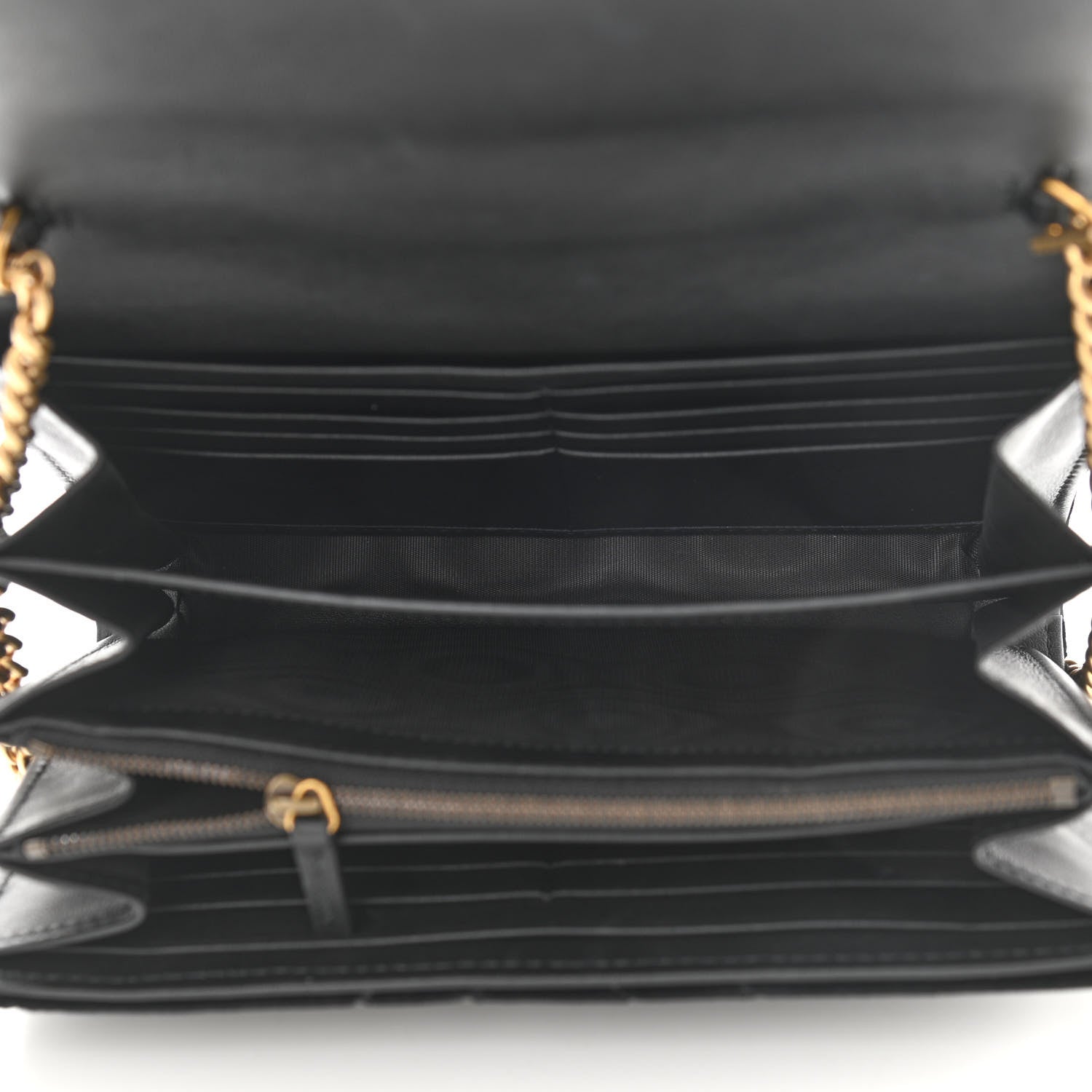 Gucci Velvet Matelasse GG Marmont Chain Wallet Black 5 of 10