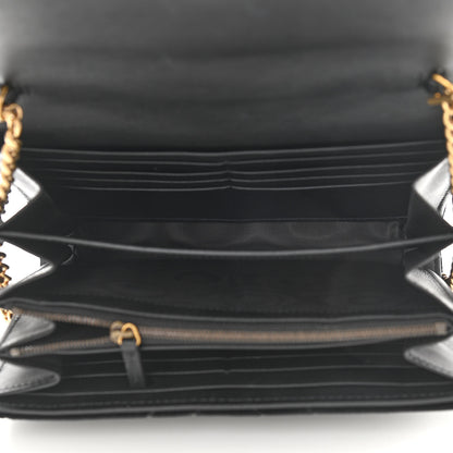 Gucci Velvet Matelasse GG Marmont Chain Wallet Black 5 of 10