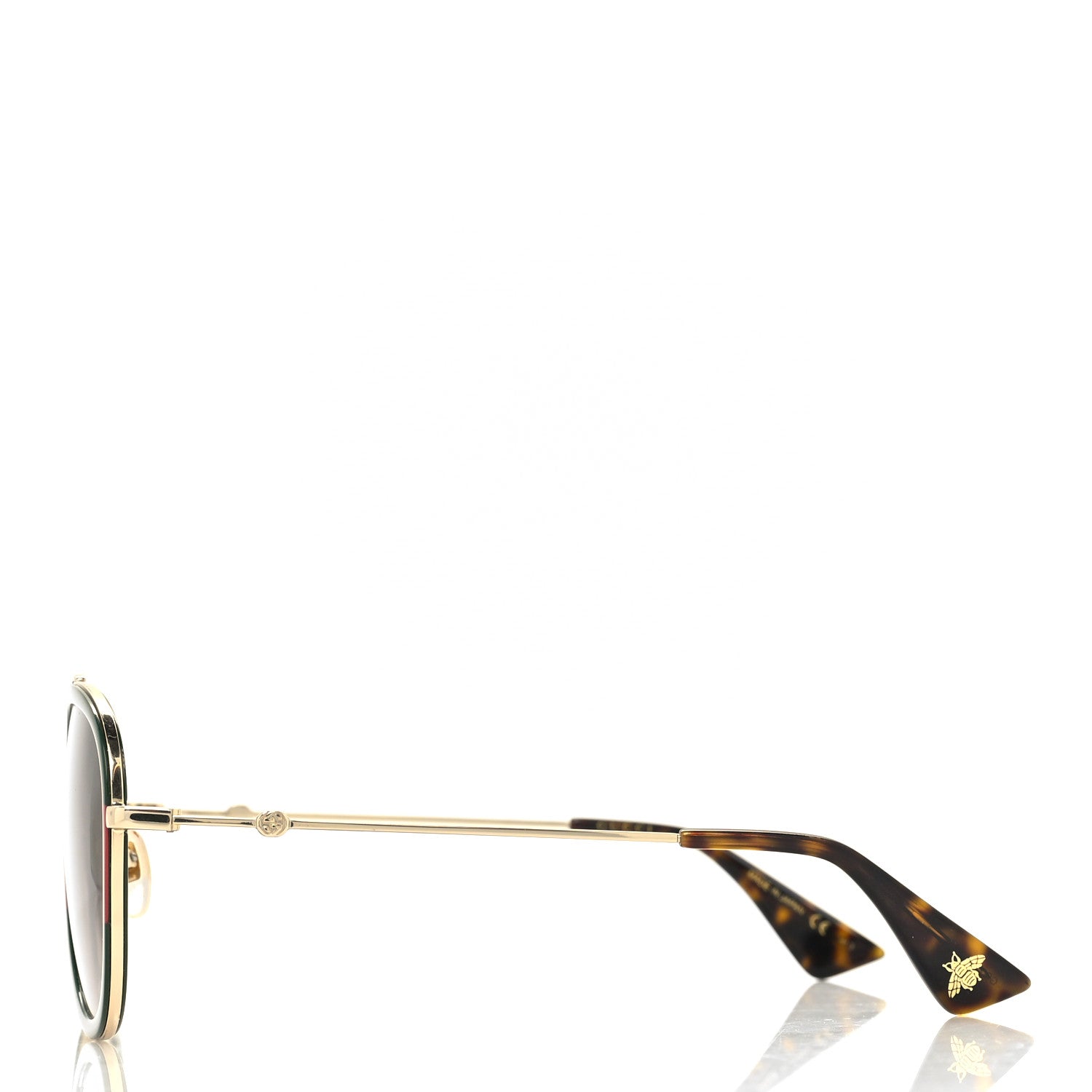 Gucci Web Aviator Sunglasses GG0062S Green Red 3 of 7