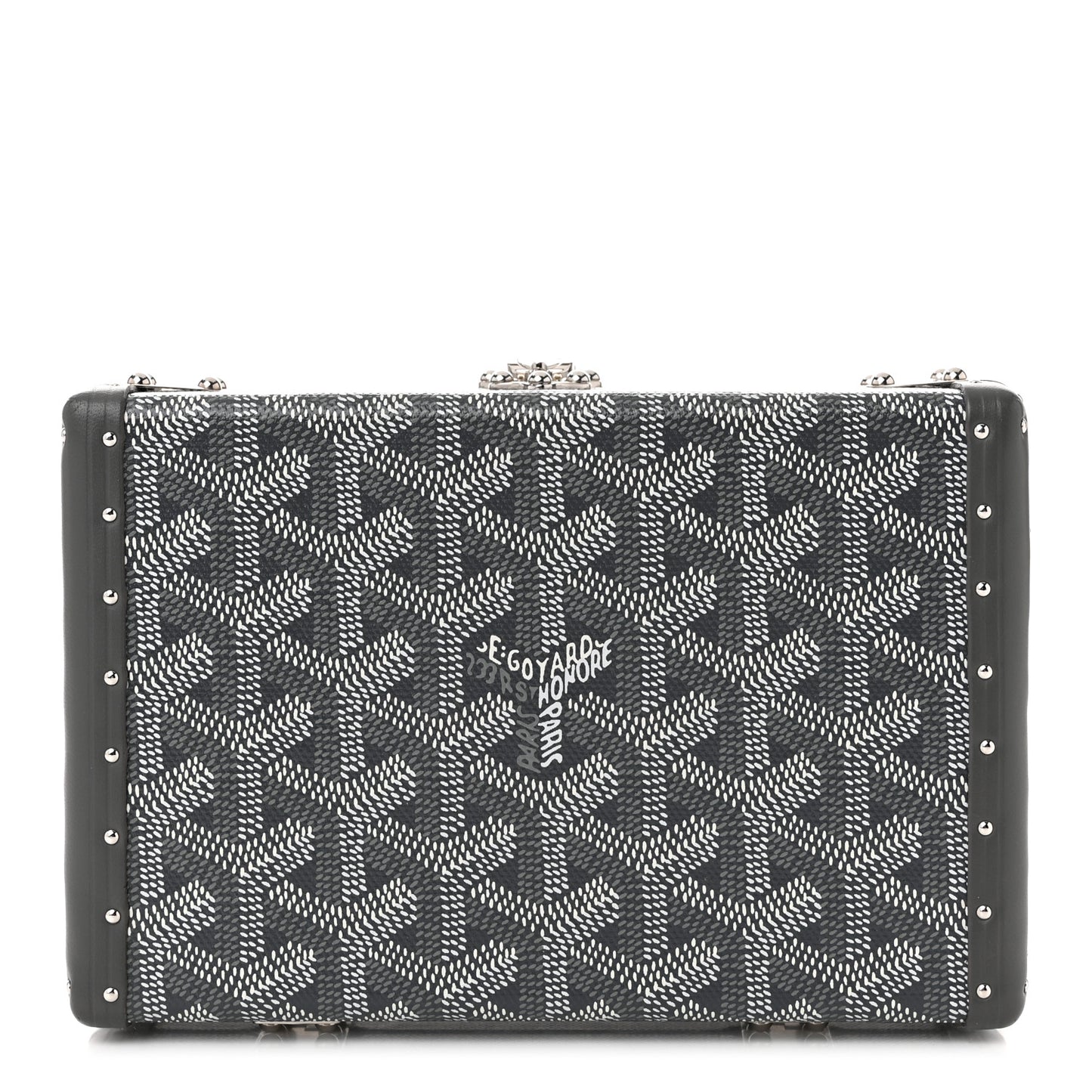 Goyardine Minaudiere Trunk Bag Grey