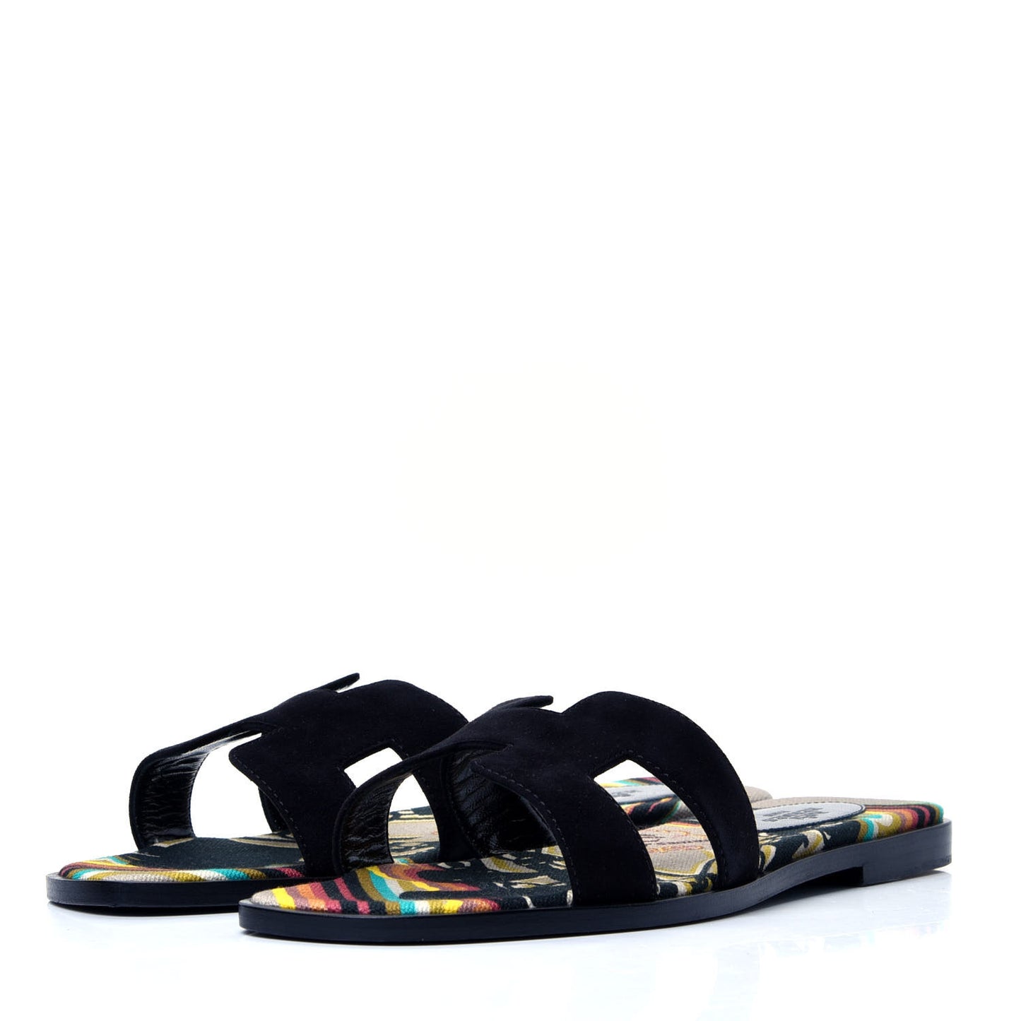 Suede Goatskin Oran Sandals 38 Black