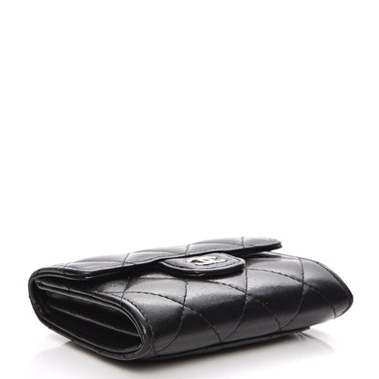 Chanel Lambskin Quilted Flap Card Holder Wallet Black 4 of 7