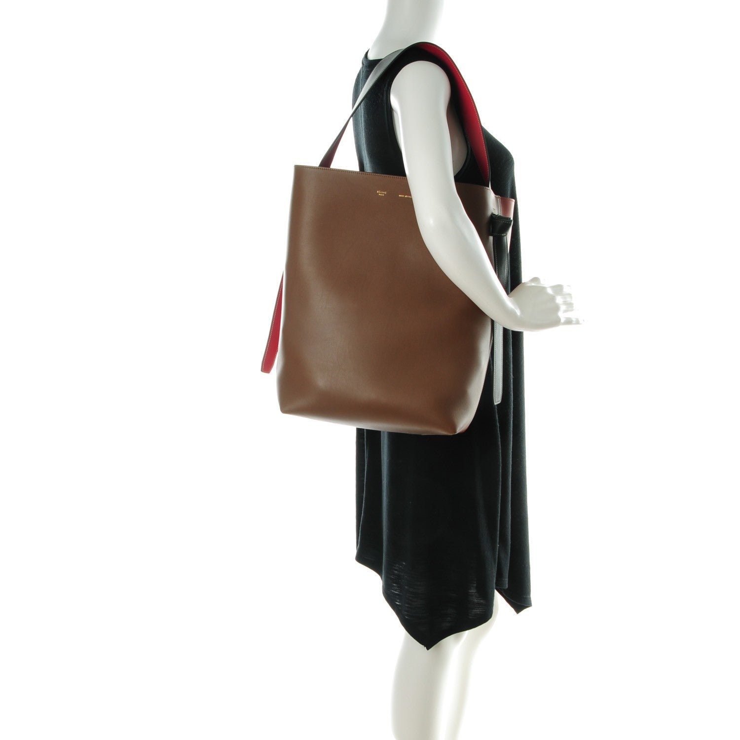 Celine Shiny Smooth Calfskin Small Twisted Cabas Camel Brick 2 of 10