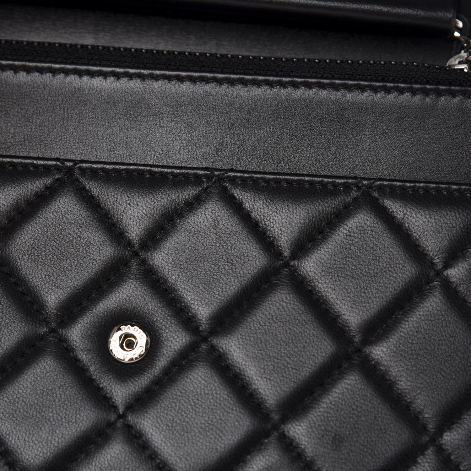 Chanel Lambskin Quilted Wallet On Chain WOC Black 9 of 14