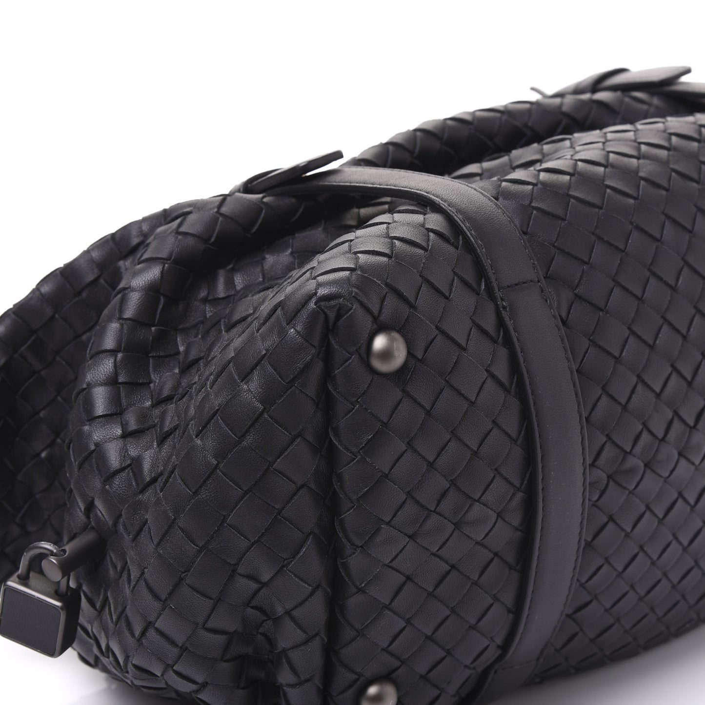 Nappa Intrecciato Montaigne Rings Satchel Black