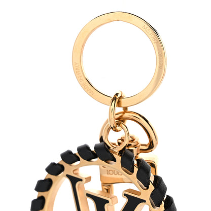 Louis Vuitton Metal Lambskin Enamel Very Bag Charm Key Holder Black 3 of 4