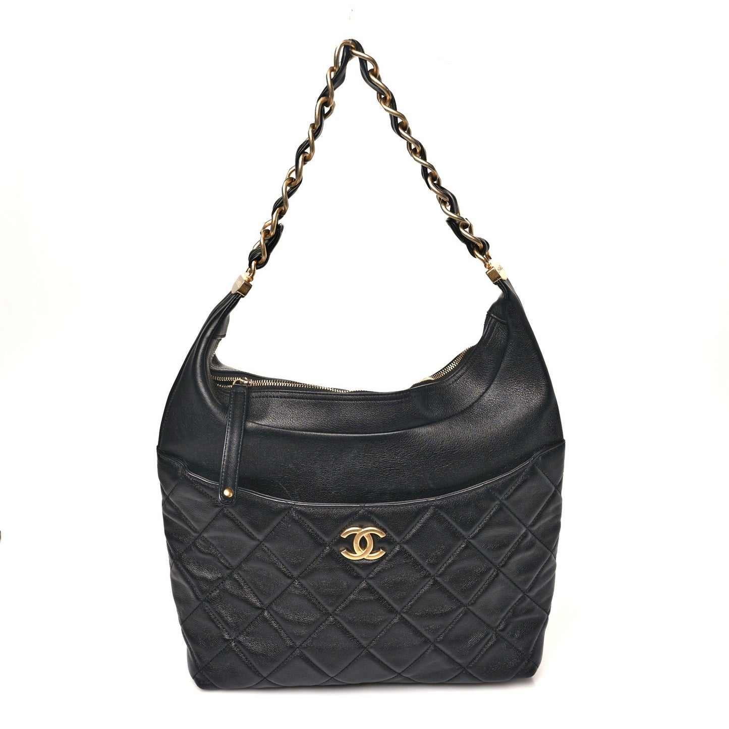 Calfskin Quilted Close To Me Hobo Black