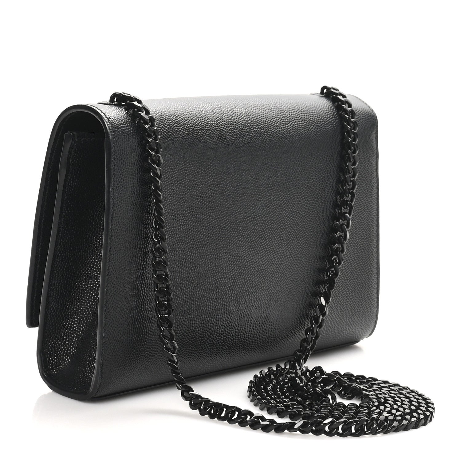 Saint Laurent Grain De Poudre Small Monogram Monochrome Kate Satchel Black 3 of 10