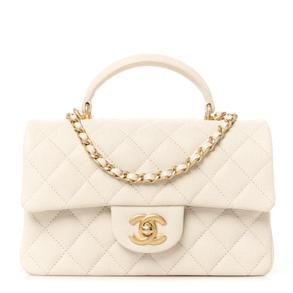 Chanel Caviar Quilted Mini Top Handle Rectangular Flap Beige 1 of 12