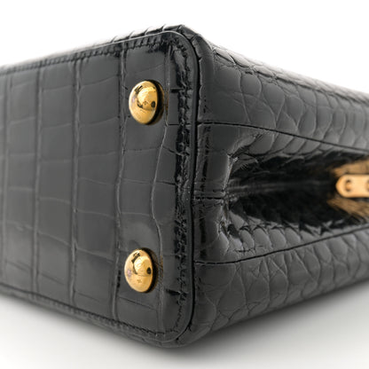 Louis Vuitton Brilliant Alligator Capucines PM Black 10 of 13