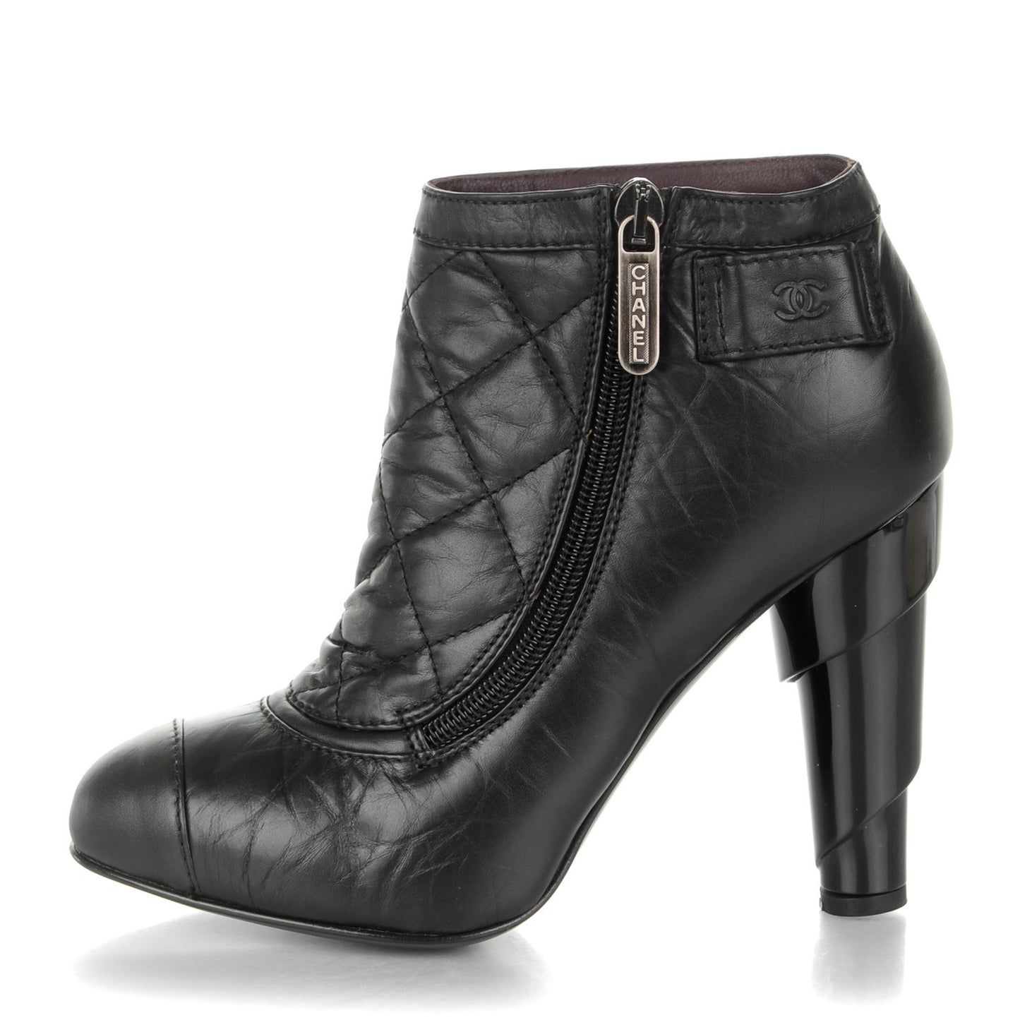 Calfskin Quilted Reissue Booties 36.5 Black