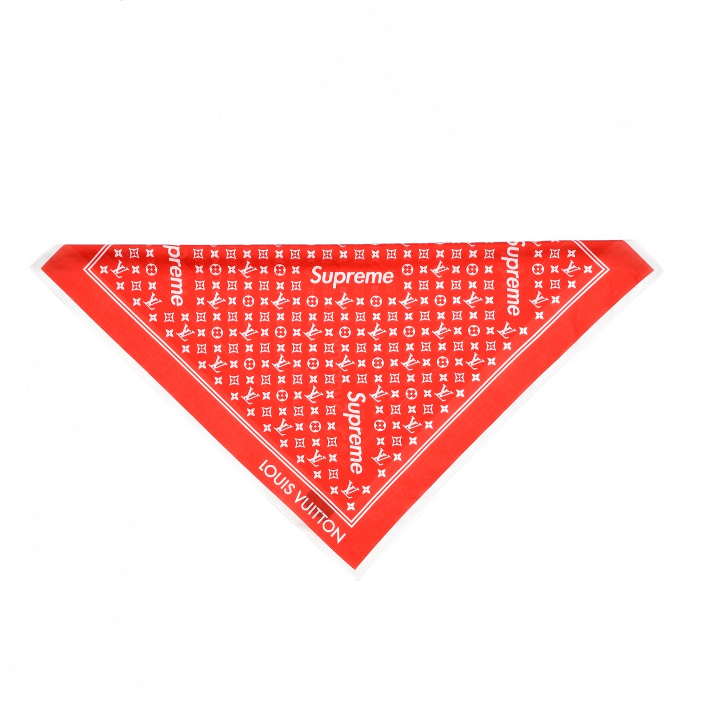 X SUPREME Cotton Monogram Bandana Scarf Red