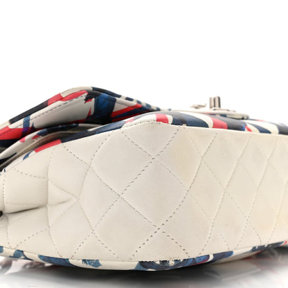 Chanel Lambskin Airline Printed Medium Double Flap White Red Blue 10 of 11