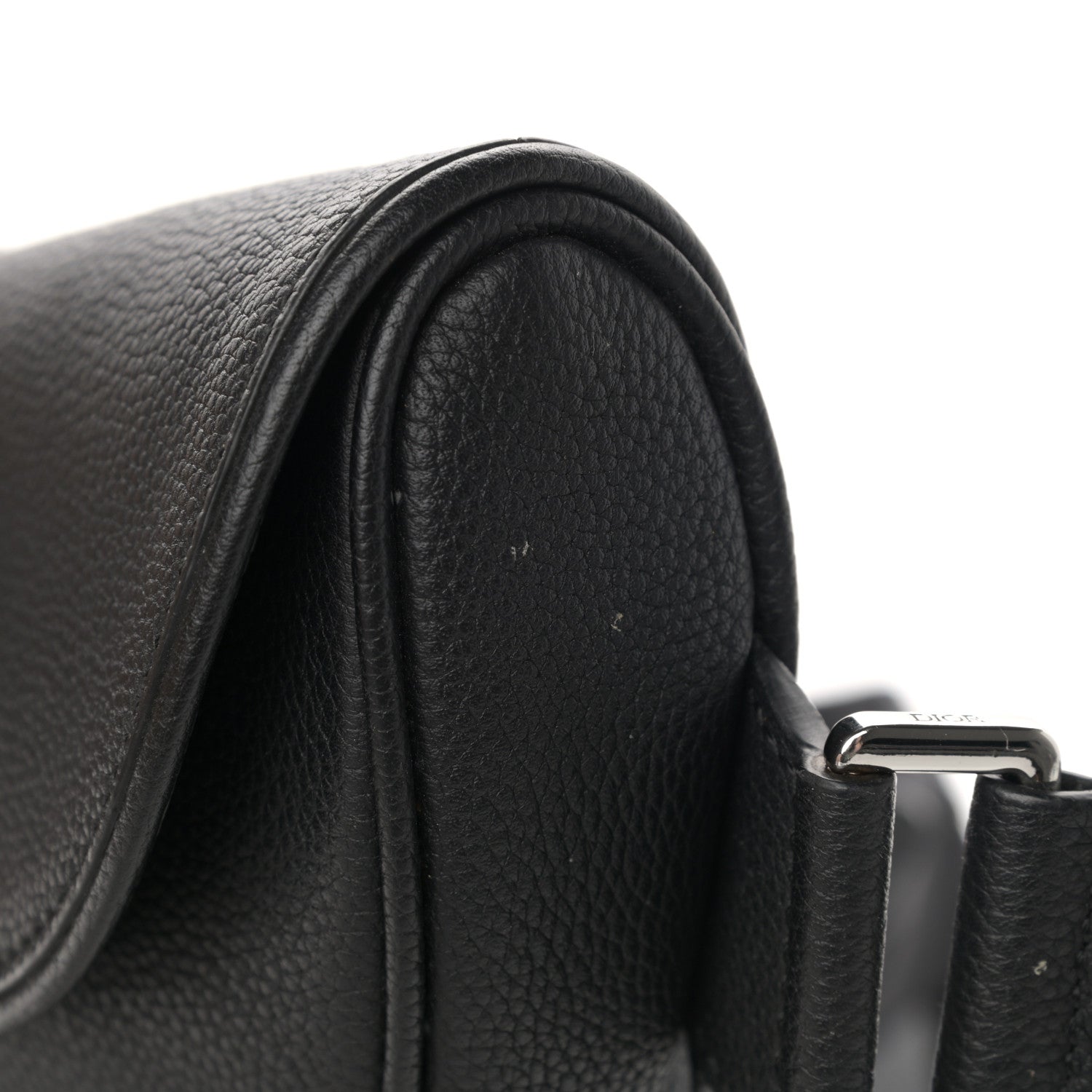 Christian Dior Grained Calfskin Kim Jones Saddle Bag Black 1102937