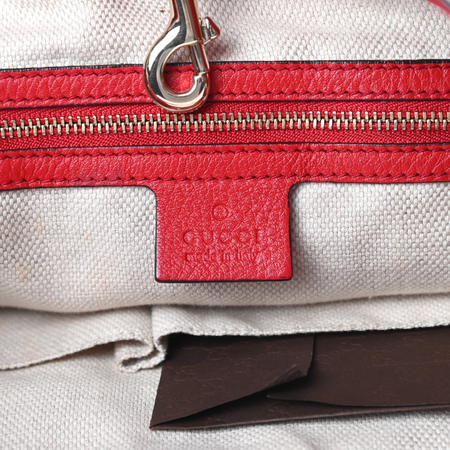 Gucci Pebbled Calfskin Medium Soho Chain Shoulder Bag Tabasco Red 6 of 13
