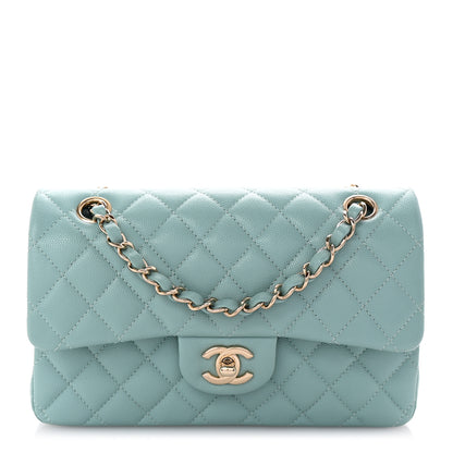 Chanel Caviar Quilted Small Double Flap Light Blue 1 of 10