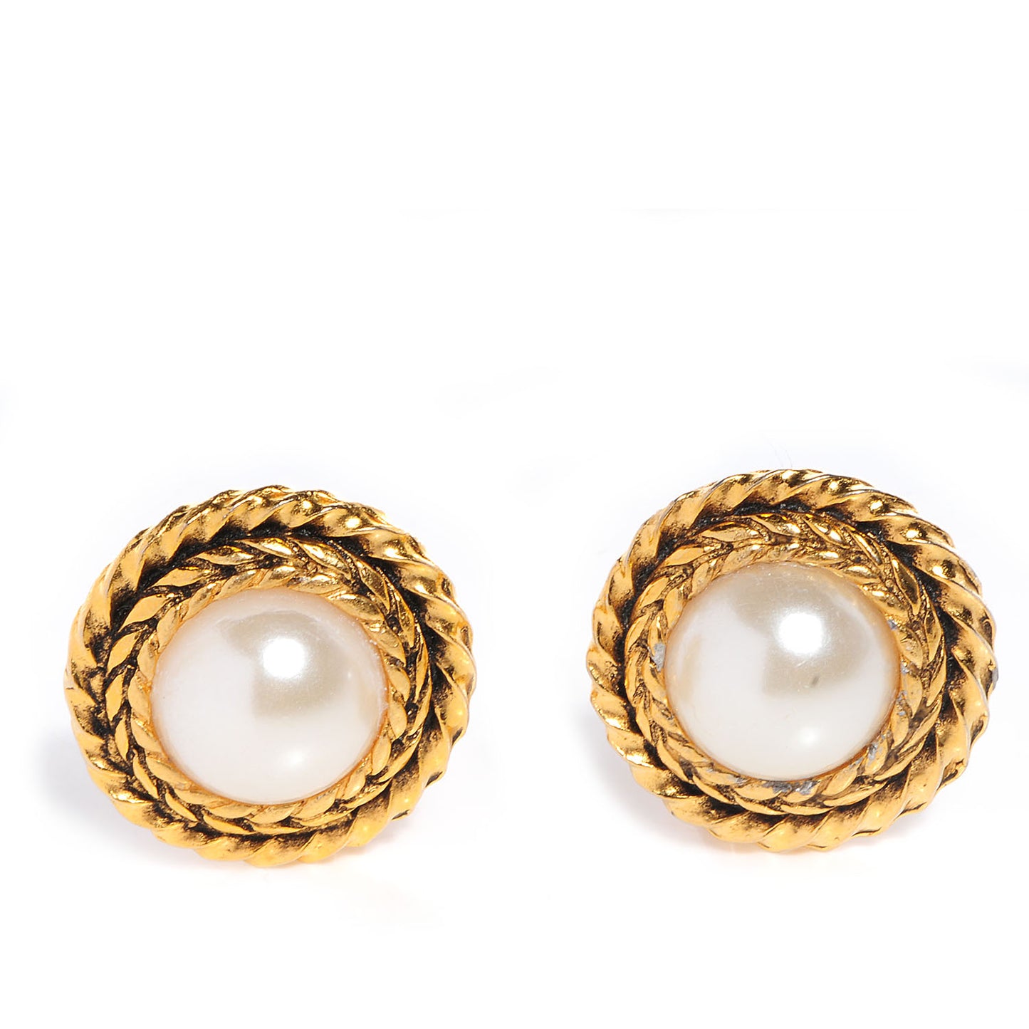 Pearl Clip On Earrings Gold