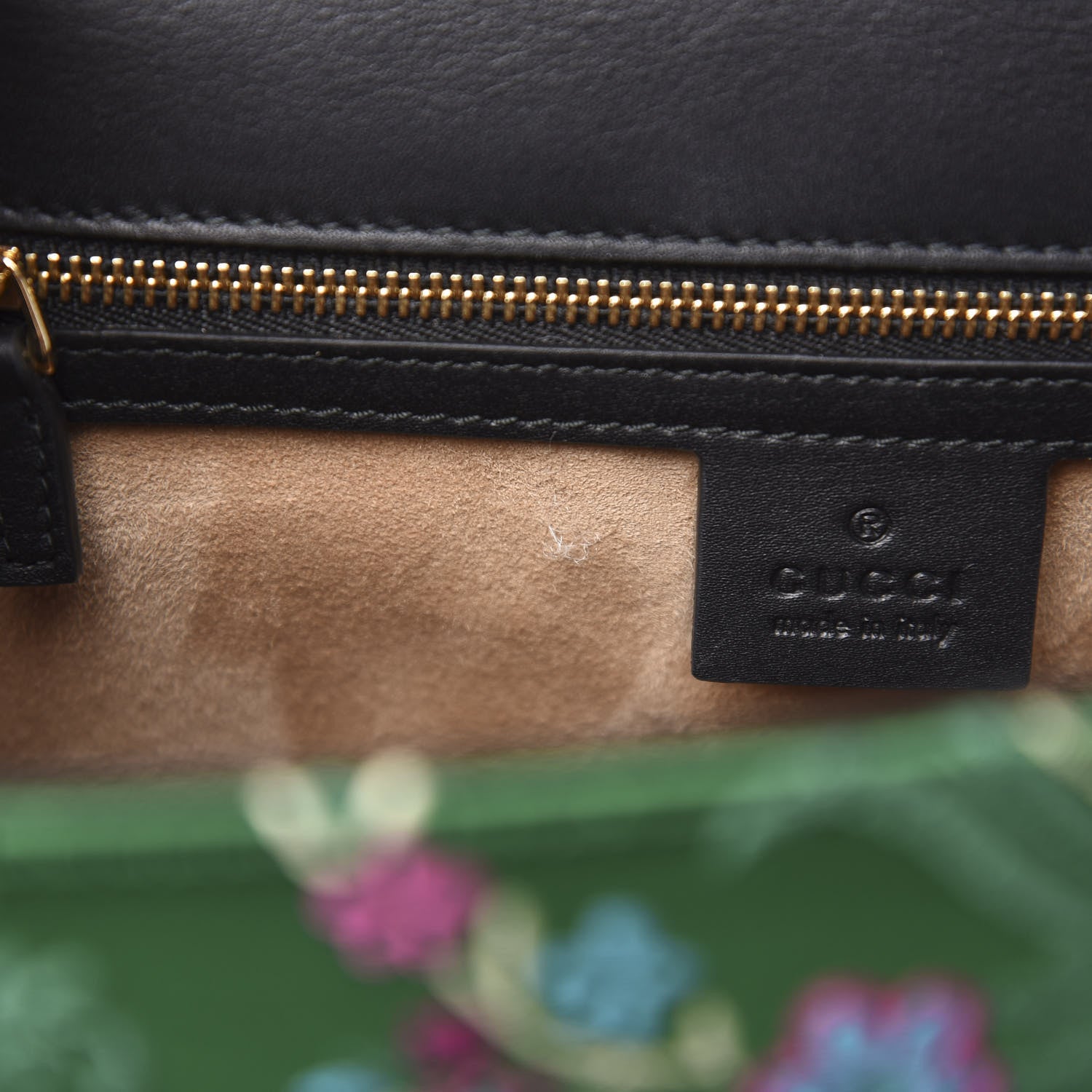 Gucci Jacquard Floral Medium Sylvie Top Handle Bag Green Multicolor Black 9 of 12