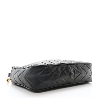 Chanel Lambskin Chevron Quilted Tassel Camera Case Black 4 of 10