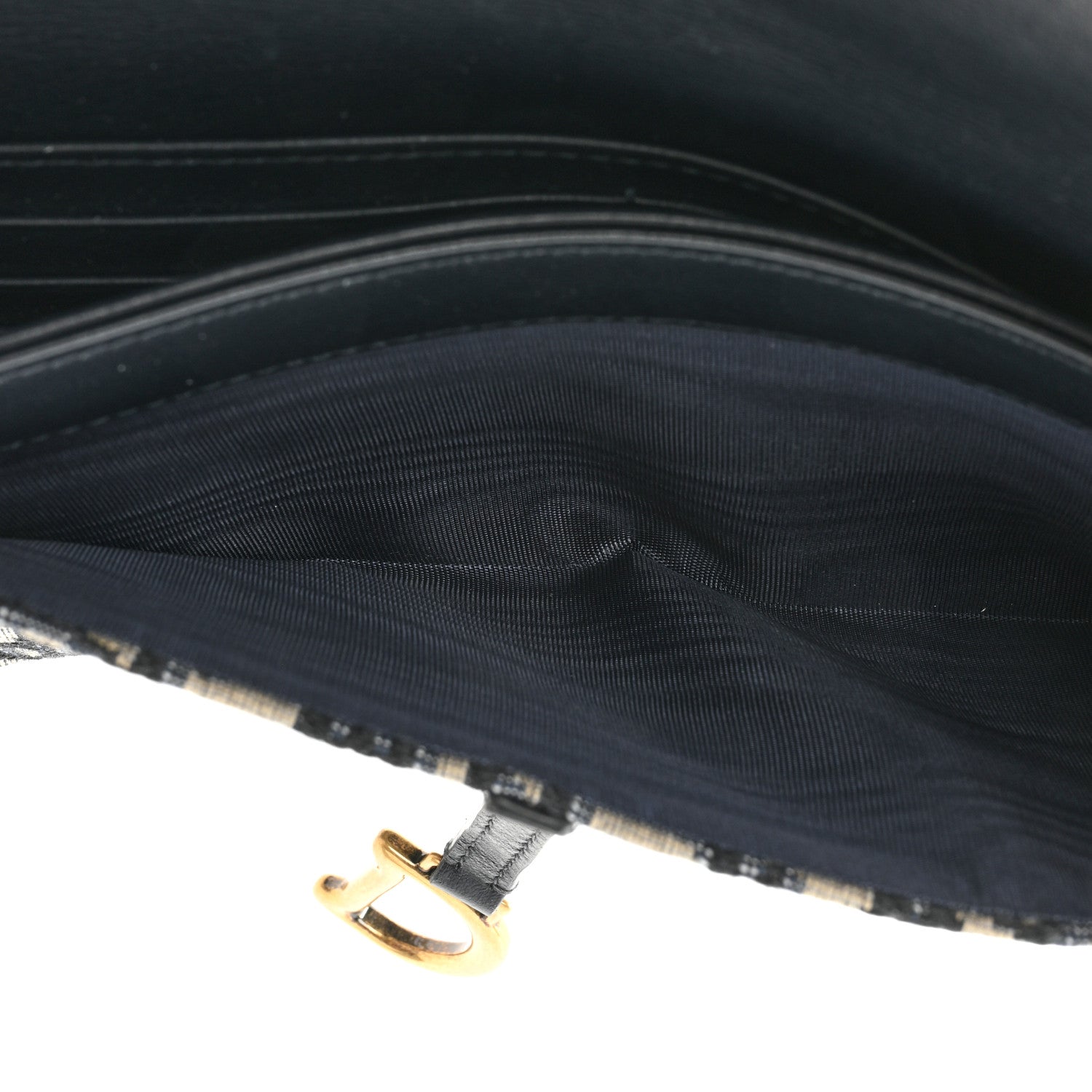 Christian Dior Oblique Saddle Chain Long Wallet Blue 6 of 13