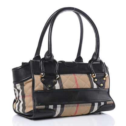 Burberry House Check Quilted Large Manor Tote Black 3 of 18